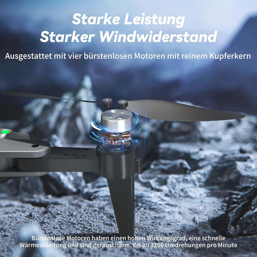 S166 GPS Drohne mit 4K Kamera, unter 249g für Erwachsene, Bürstenloser Motor, 60 Min Flugzeit (3 Akk