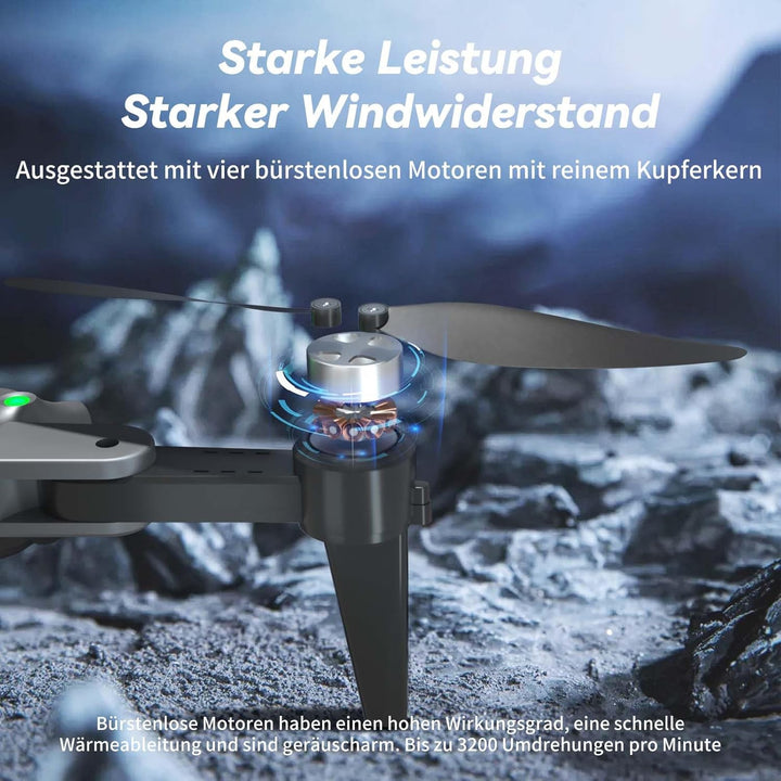 S166 GPS Drohne mit 4K Kamera, unter 249g für Erwachsene, Bürstenloser Motor, 60 Min Flugzeit (3 Akk
