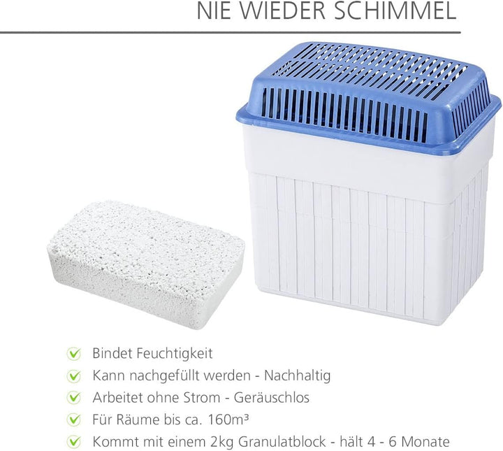WENKO Feuchtigkeitskiller 2 kg + Schwamm Feuchtigkeitskiller 2kg, Feuchtigkeitskiller 2kg