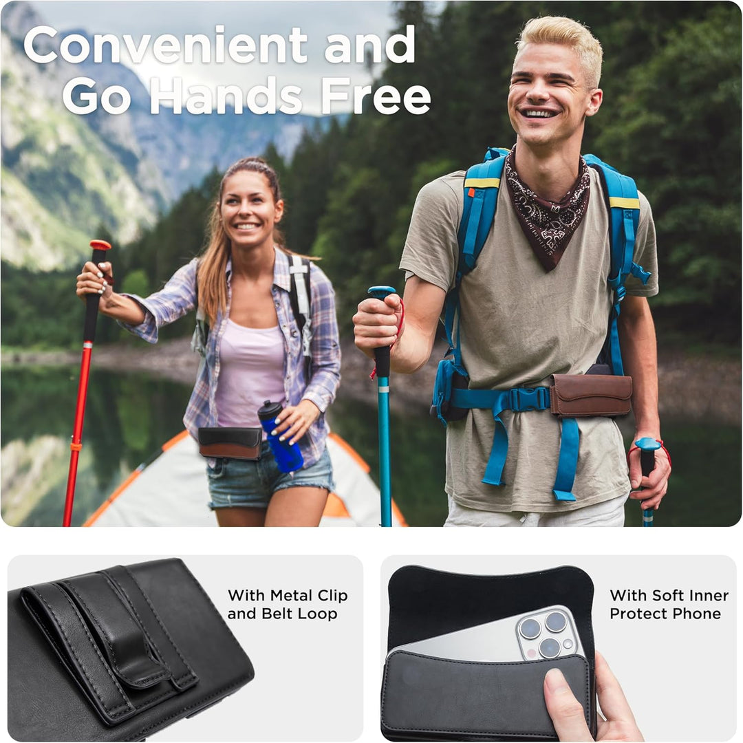 INGIDO Handy Gürteltasche Premium Leder Tasche mit Gürtelclip Handytasche für iPhone 15 Pro Max 14 P