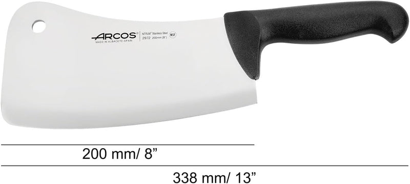 Arcos Serie 2900 - Hackmesser Metzgermesser - Klinge Nitrum Edelstahl 200 mm - HandGriff Polypropyle