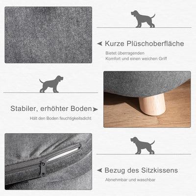 PawHut Haustiersofa Hundematte Hundebett Hundesofa Hundecouch Katzen Sofa mit Kissen Rückentasche Pl