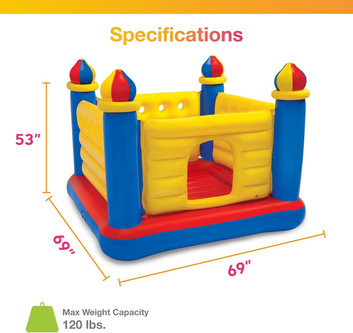 Intex 48259NP Jump-O-Lene Castle Bouncer - Aufblasbare Hüpfburg - 175 x 175 x 135 cm, Rot/Blau/Gelb