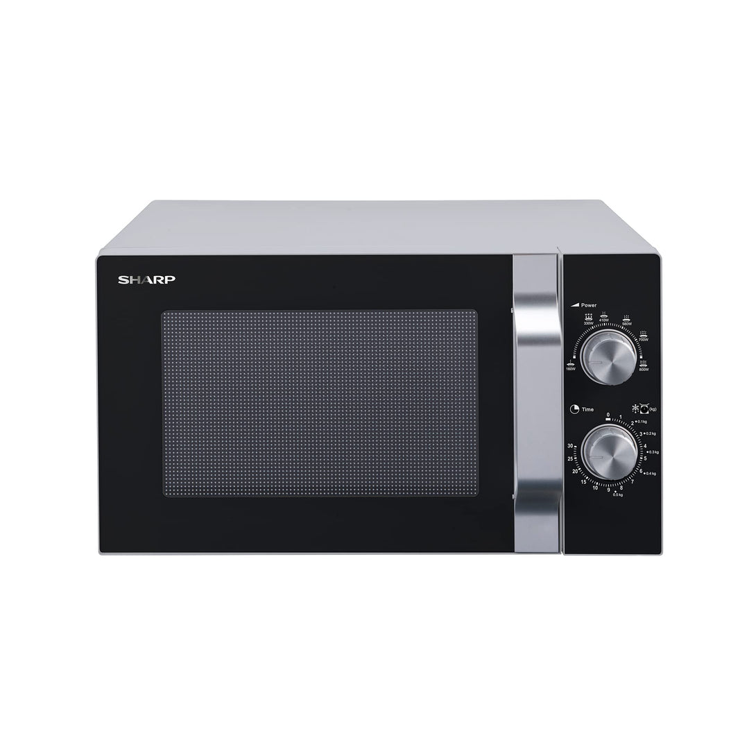 Sharp R204SA Solo-Mikrowelle 6 Leistungsstufen - mechanischer Bedienung zum Auftauen, Garen und