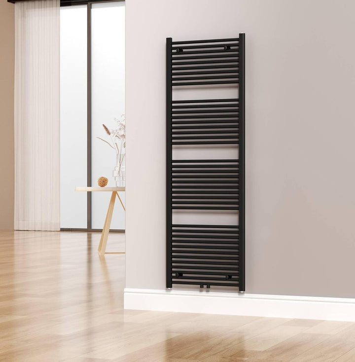 Saqu Badheizkörper Cole Matt Schwarz 60x180 cm 1072W - Design Heizkörper Handtuchwärmer Handtuchtroc