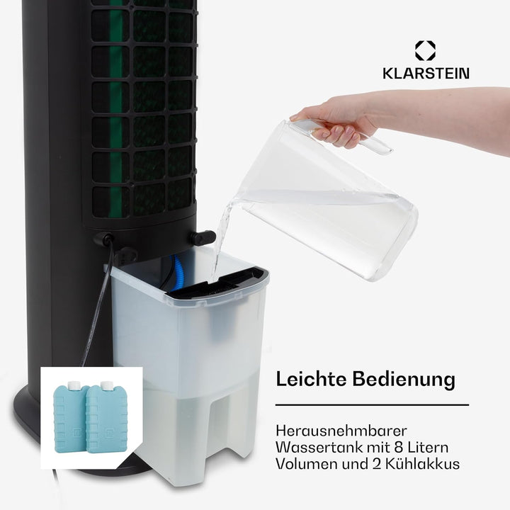 Klarstein Mobiler Luftkühler, 5-in-1 Klimagerät Mobil mit Nachtmodus, Leiser Ventilator & Luftkühler