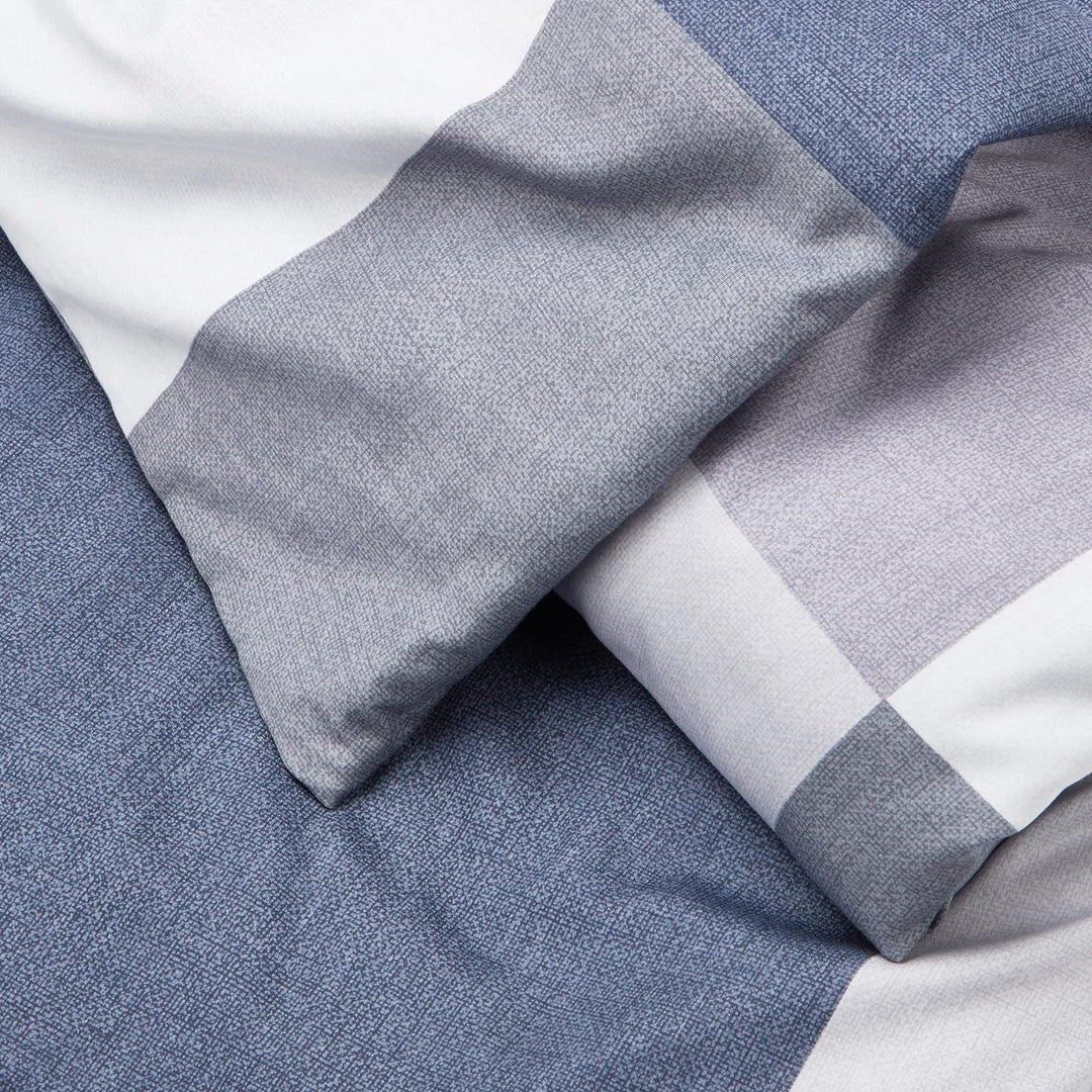 Bierbaum Bettwäsche 6520, Mako-Satin, Made in Germany, silber 13, 135x200 + 80x80 cm 135x200 Kariert