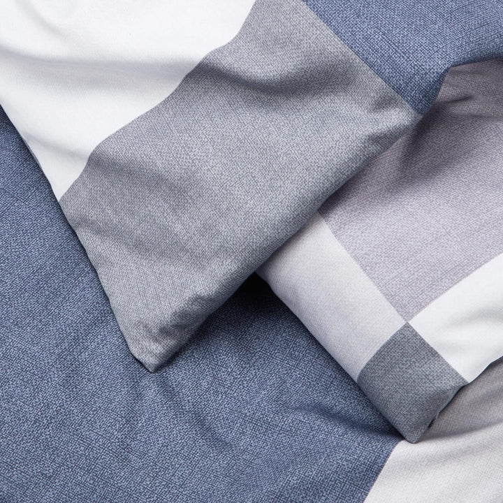 Bierbaum Bettwäsche 6520, Mako-Satin, Made in Germany, silber 13, 135x200 + 80x80 cm 135x200 Kariert