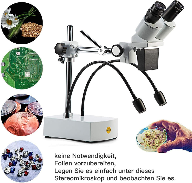 SWIFT Professionelles Stereo Mikroskop Binokular 10X 20X Vergrösserung mit Weitwinkel 10X und 20X Ok