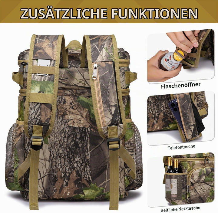 Laripwit Kühlrucksack 54 Dosen Thermo Kühltasche Rucksack Gross Isolierte Doppeldeck mit Kühlfach fü