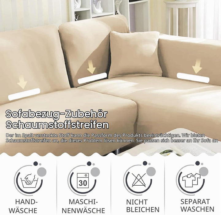 ShowyLive Sofa Überzug Couch Überzug 2er Set für Ecksofa L-Form Sofabezug 2 Sitzer+3 Sitzer, mit 2 S
