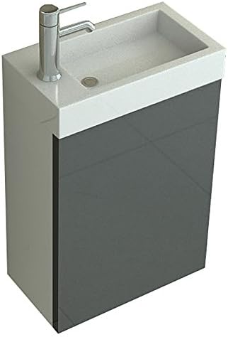 Jet-line Badmöbel Waschbecken Bad Ausstattung Unterschrank Waschplatz Badset 'Aarau (Grau), Grau