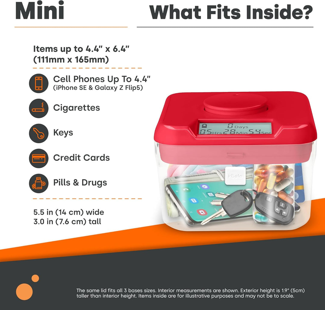 Kitchen Safe Mini-Küchensafe: Zeitschloss-Container (weisser Deckel + weisser Behälter) - 3,0 Höhe M