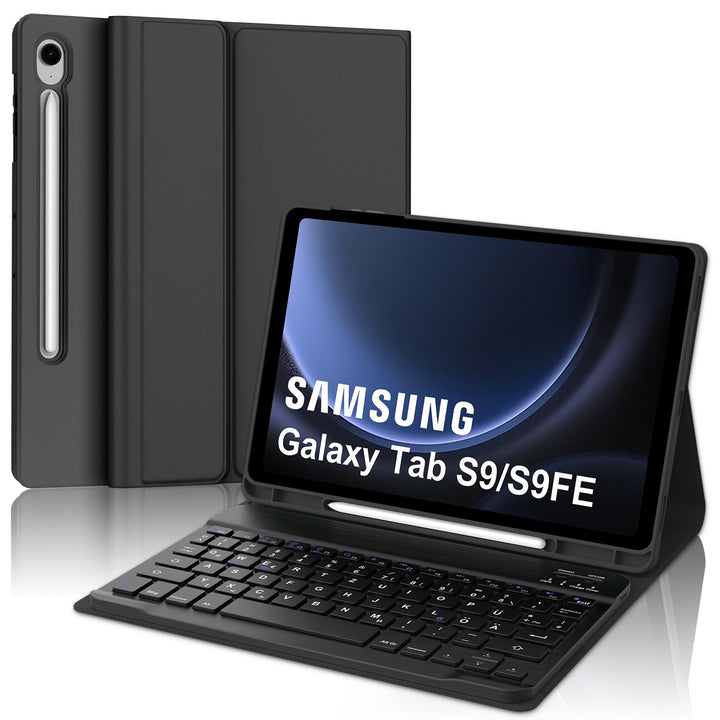 FOGARI Samsung Galaxy Tab S9 FE Tastatur Hülle | Samsung Galaxy Tab S9 Tastatur Hülle | QWERTZ Deuts