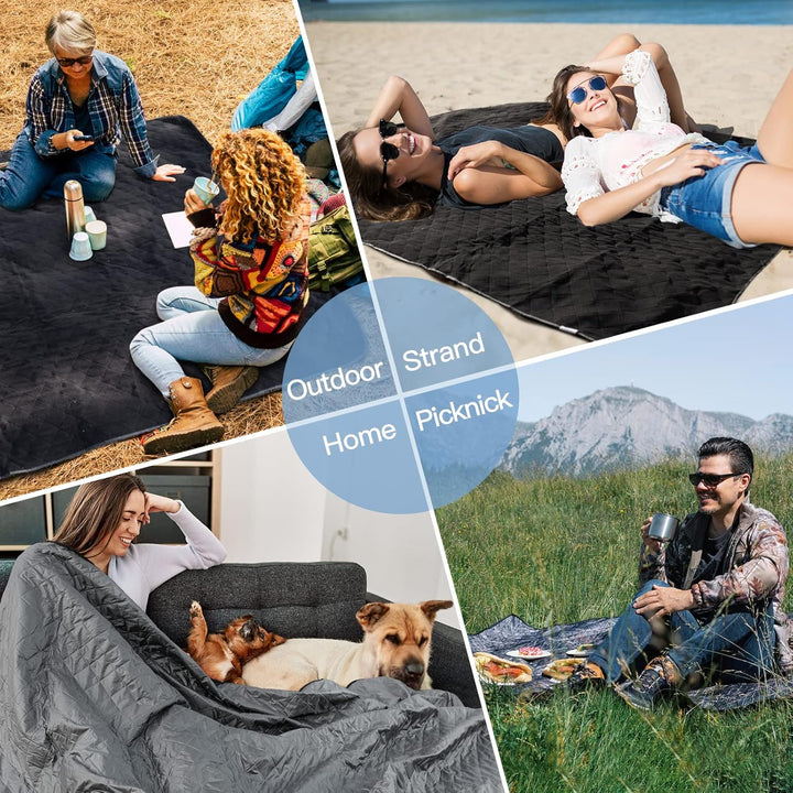 JAICOM Outdoor Decke, wasserdichte Schafwoll-Picknickdecke, 140 x 200 cm Warme Campingdecke - ideal