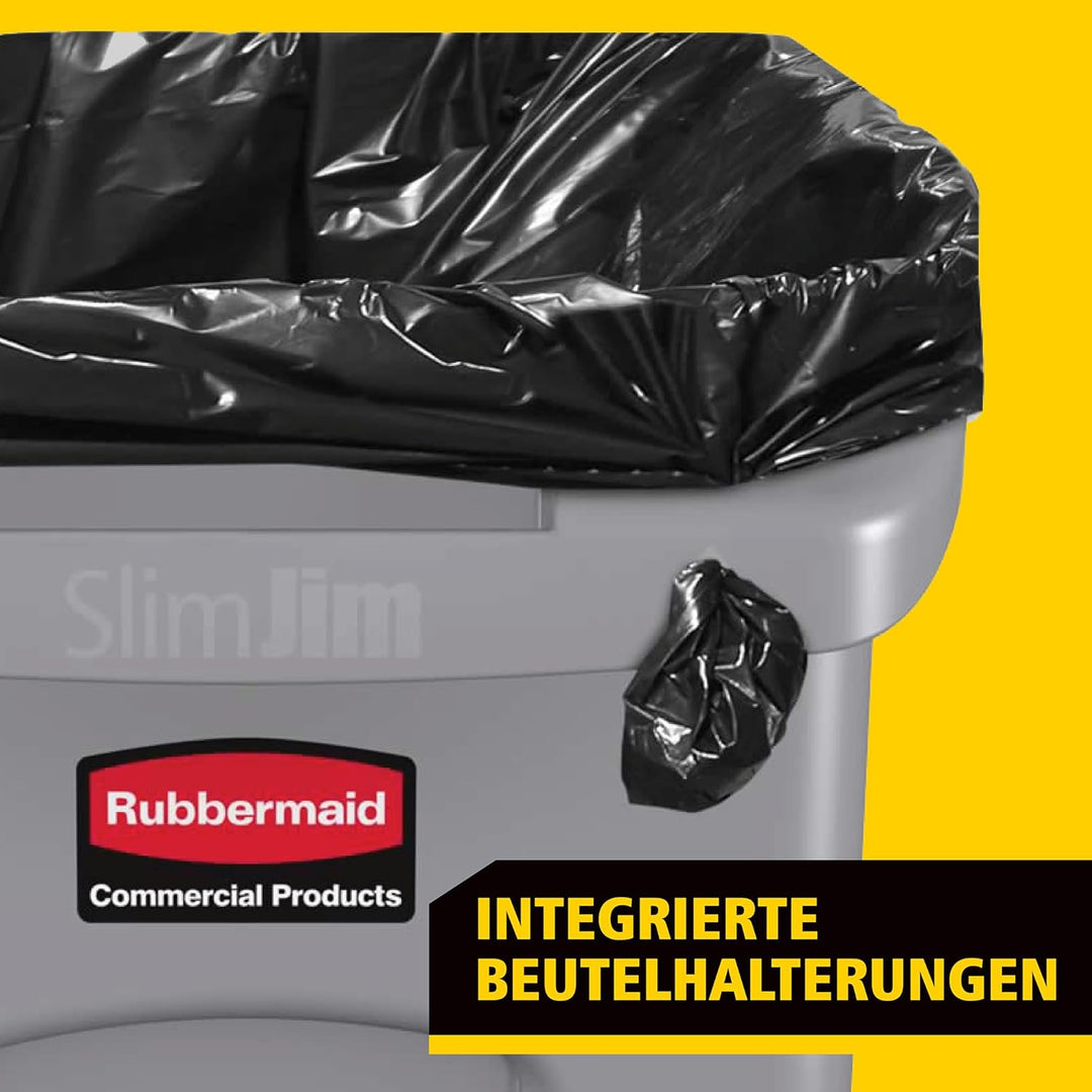 Rubbermaid Commercial Products FG354060GRAY Slim Jim Recyclingbehälter mit Lüftungskanälen, 87 L, B5