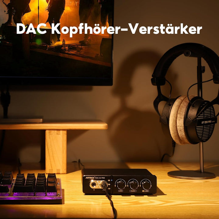 AIYIMA DACA2 PRO Gaming DAC Kopfhörerverstärker Hub USB Mini Stereo Hi-Fi Decoder Optisch/Koaxial zu