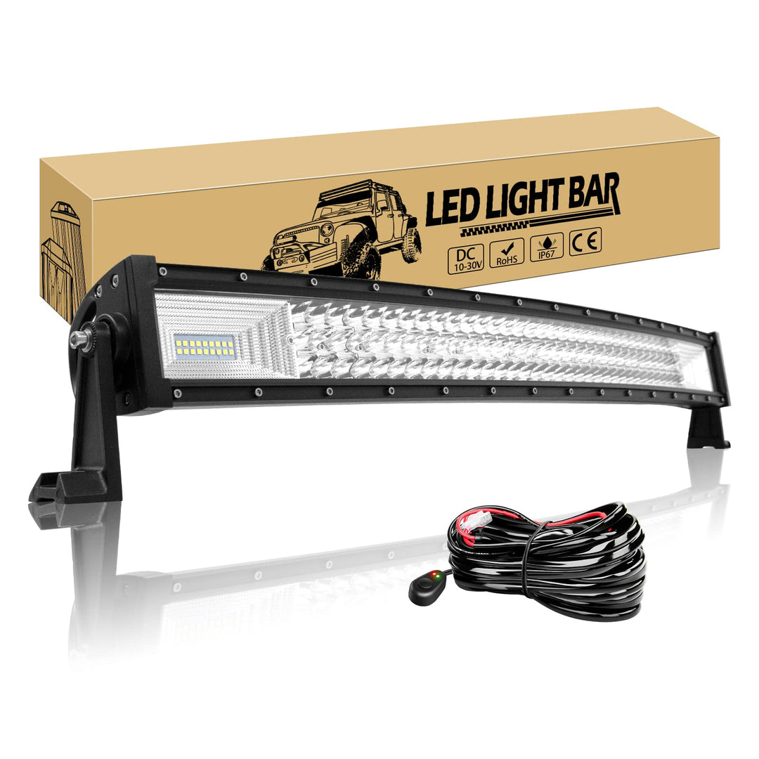 Willpower LED Arbeitsscheinwerfer Bar 32 Zoll 405W Zusatzscheinwerfer 12V Triple Reihe Gebogen IP67