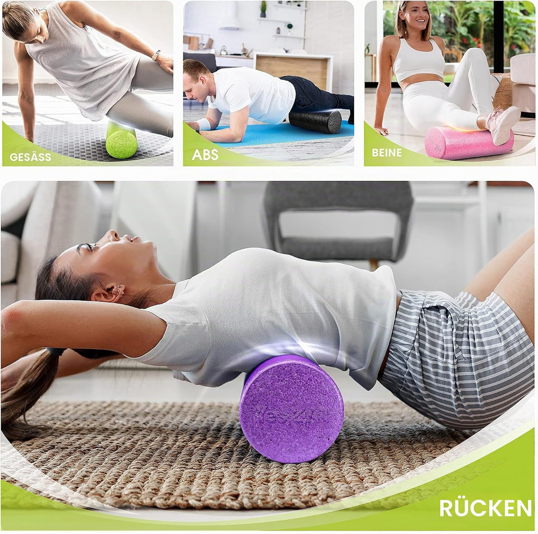 Yes4All Hochdichter EPP Runder Rücken-Foam Roller, Trainingsrolle für Yoga, Pilates &amp; Dehnen – 30, 4