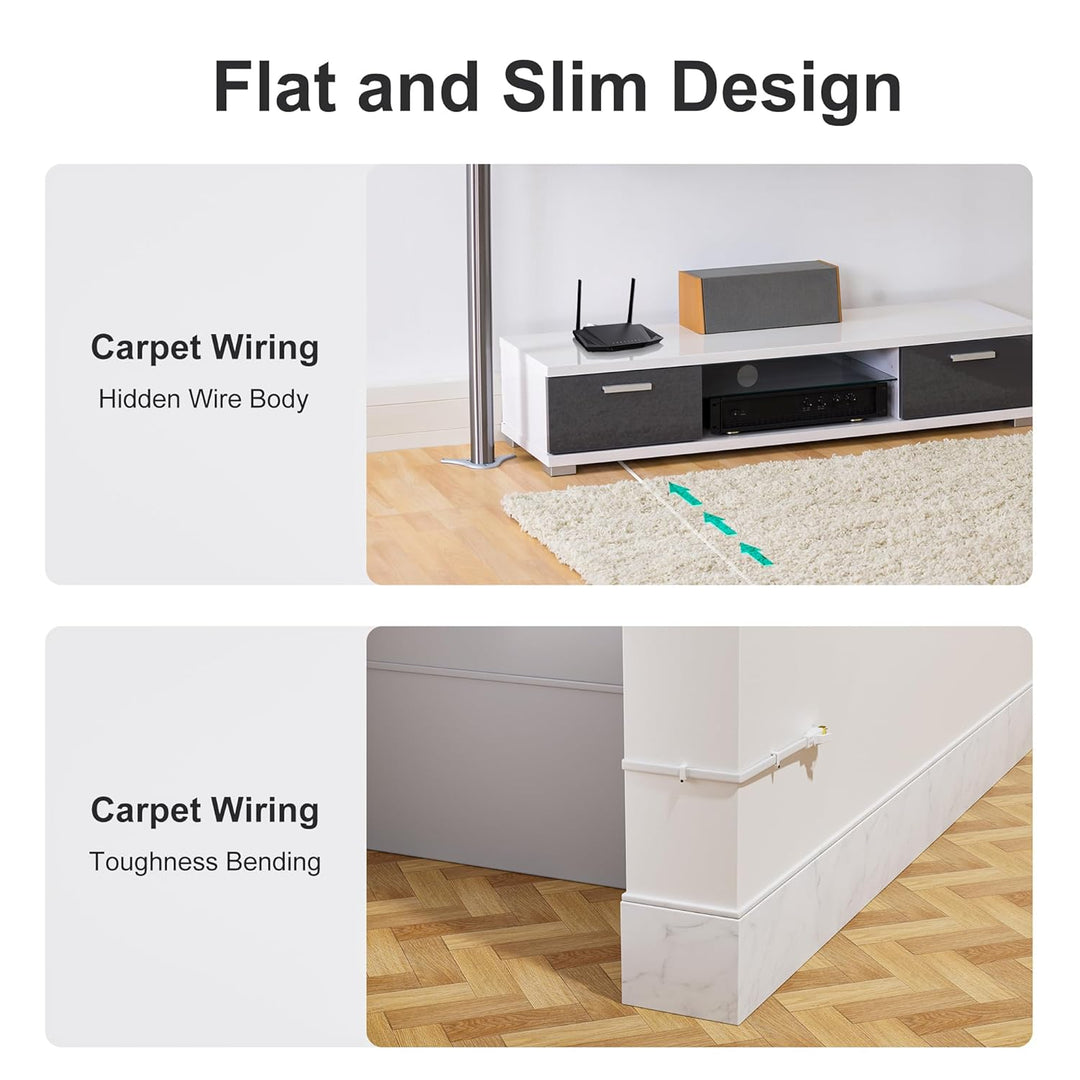 Nowunke LAN Kabel 10meter Cat 8 Netzwerkkabel 10m Flach Ethernet Kabel Weiss Hochgeschwindigkeit 40G