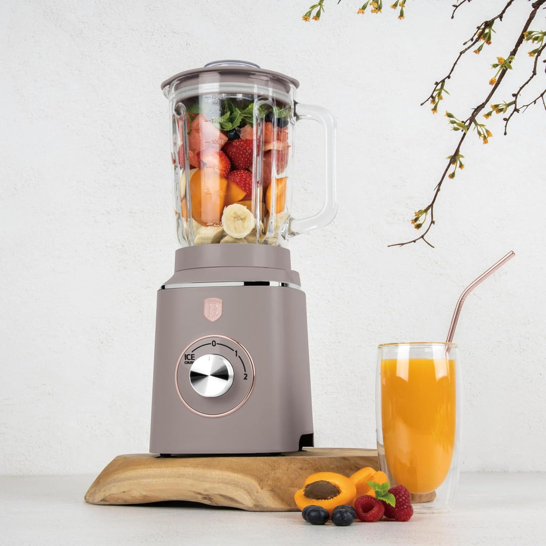 Berlinger Haus Tischmixer mit Glasbehälter 1,5 L 1000 W Taupe Collection | Stilvoll, Leistungsstark