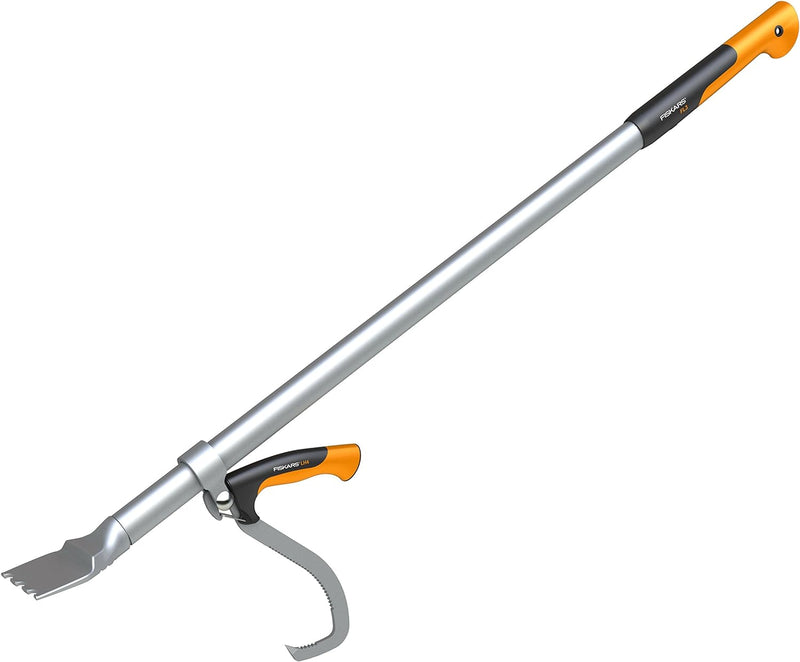 Fiskars Fällheber mit Hebehaken als Wendehilfe, Zur Holzbearbeitung, Länge: 115 cm, Schwarz/Orange/S