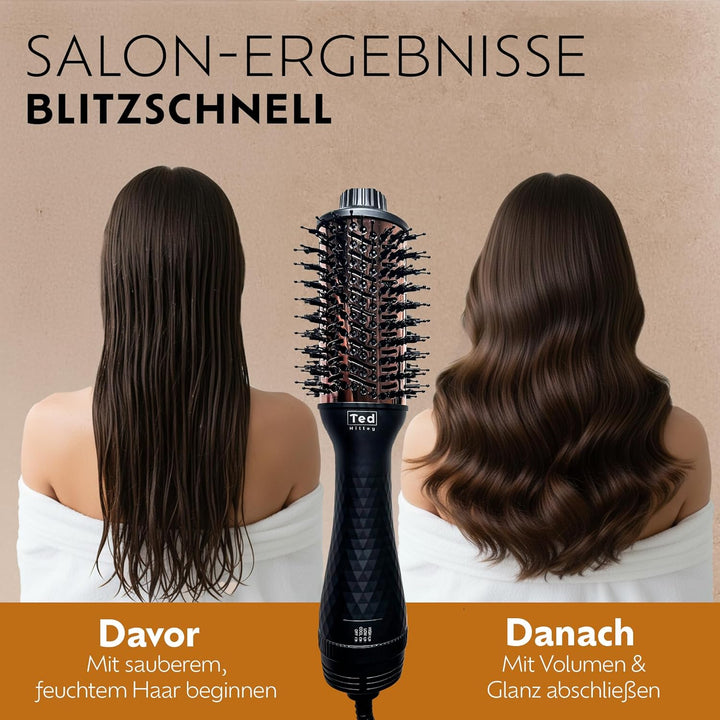 DuoStyle® Titan Föhnbürste & Warmluftbürste mit Ionen – 2-in-1 Haartrockner Bürste für Volumen, Glät