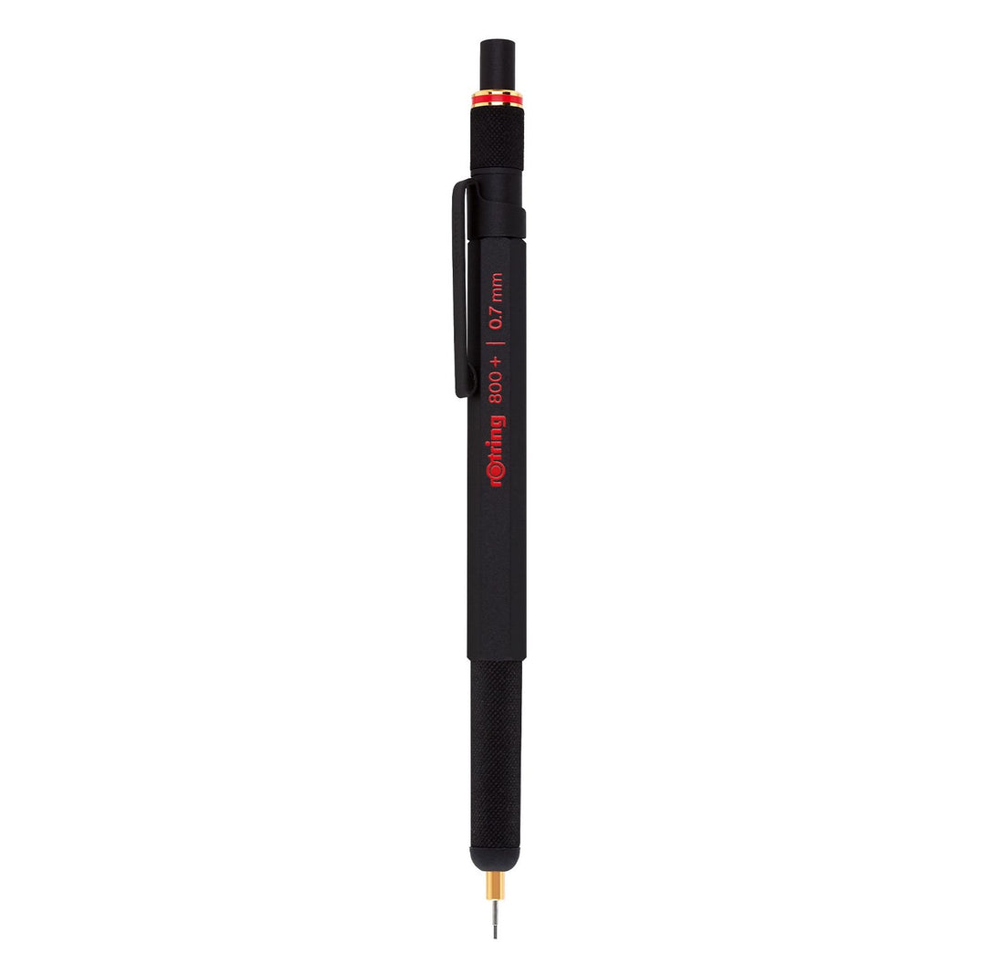 rOtring 800+ Druckbleistift mit Stylus für Touchscreen | 0,7 mm | schwarzer Schaft Mattschwarz 0,7 m