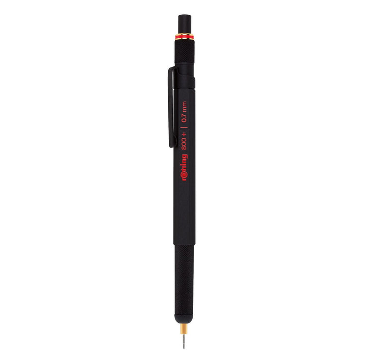 rOtring 800+ Druckbleistift mit Stylus für Touchscreen | 0,7 mm | schwarzer Schaft Mattschwarz 0,7 m