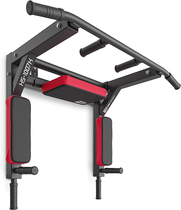 Hop-Sport 2in1 Kraftstation HS-1007K - Dip-Station mit Klimmzugstange zur Wandmontage - Pull Up Bar