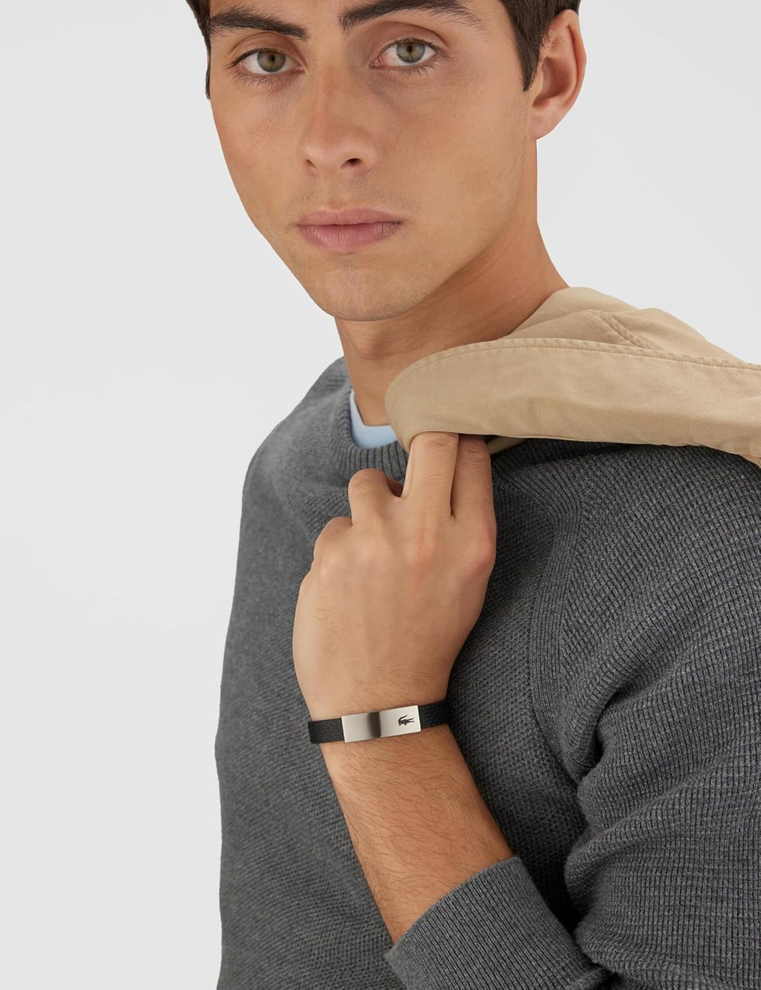 Lacoste Lederarmband für Herren Kollektion PORT Verziert mit petit piqué Muster - 2040110