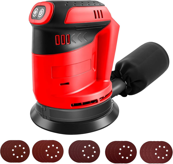 Roadtime Exzenterschleifer für Milwaukee 18V Akku(no Akku),125mm Schleifmaschine 20,000 U/min, 3 Ges