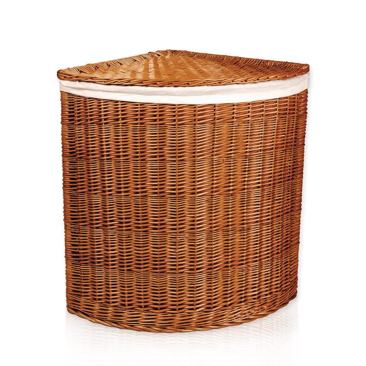 Lycce Wäschekorb mit Deckel 125 l Eckwäschekorb Weide natur Gr. 2 Grösse 2, Grösse 2