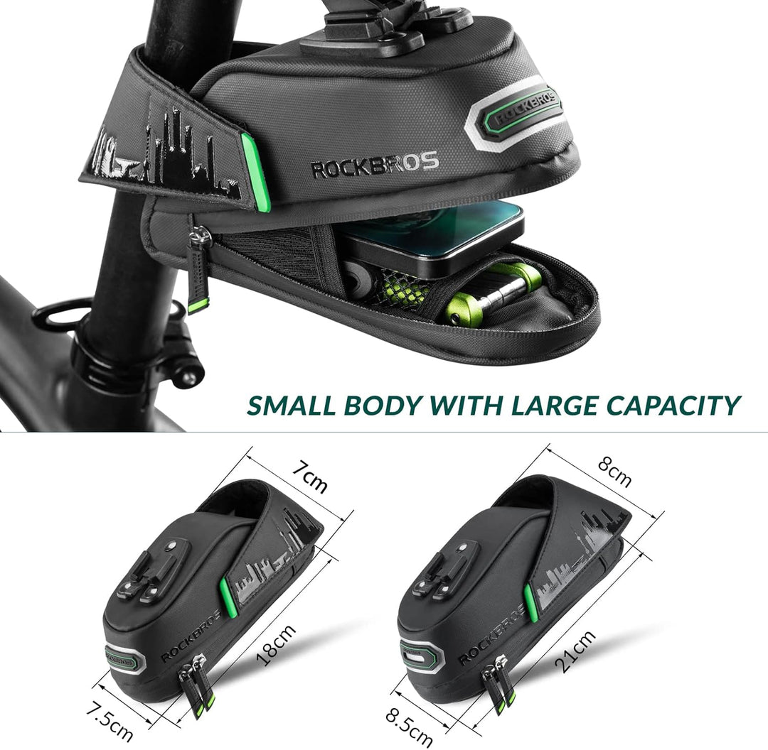 ROCKBROS Fahrrad Satteltasche Fahrradtasche für MTB Rennrad Wasserdicht Stossfest Sitztasche Schwarz