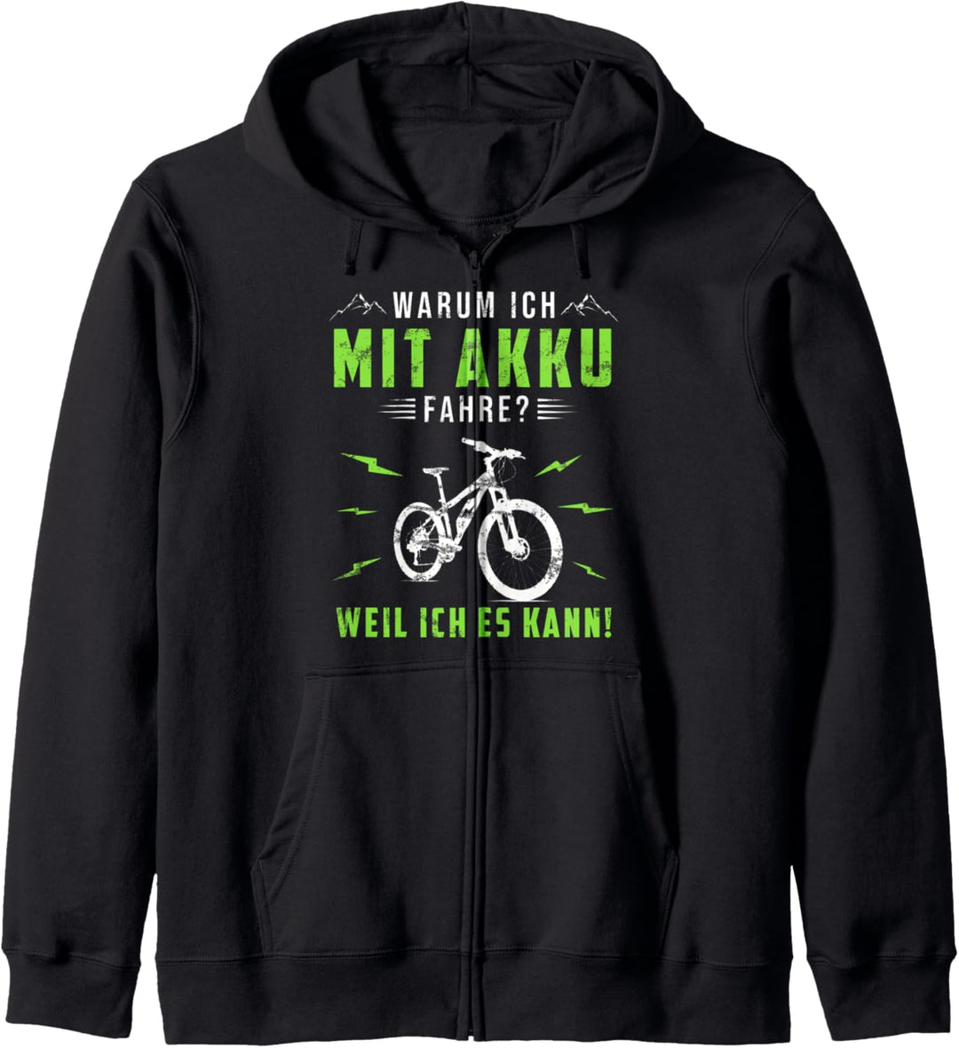 E-Bike Fahrrad Warum Ich mit Akku Fahre EMTB Elektrofahrrad Kapuzenjacke