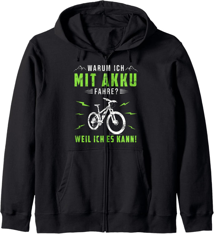 E-Bike Fahrrad Warum Ich mit Akku Fahre EMTB Elektrofahrrad Kapuzenjacke