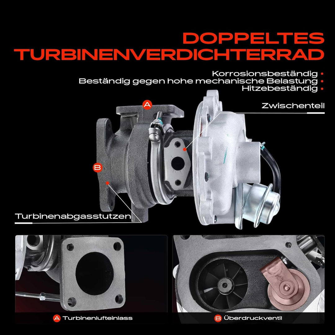 Frankberg Turbolader Kompatibel mit Ranger EQ ER R 2.5L 1999-2006 B-Serie UN 2.5L 1999-2006 Replace#