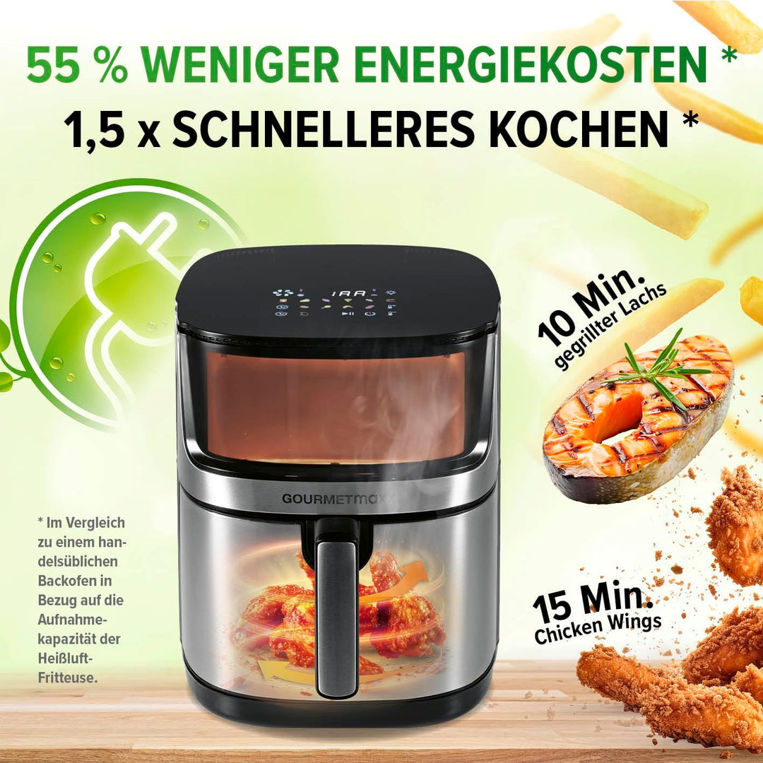 GOURMETmaxx 4in1-digitale Heissluftfritteuse | Leistungsstarker Airfryer 2200 W | Fettarmes + energi