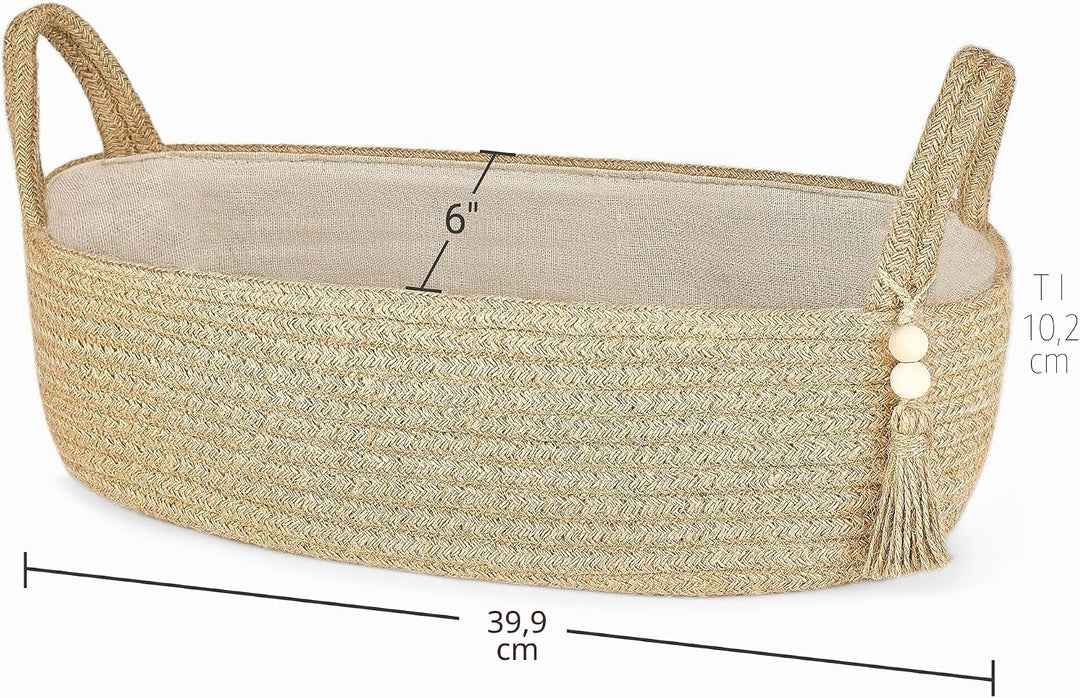 Mkono Kleiner Aufbewahrungskorb für Toilettenspülkasten Boho-Badezimmer-Dekor gewebtes Seil Toilette