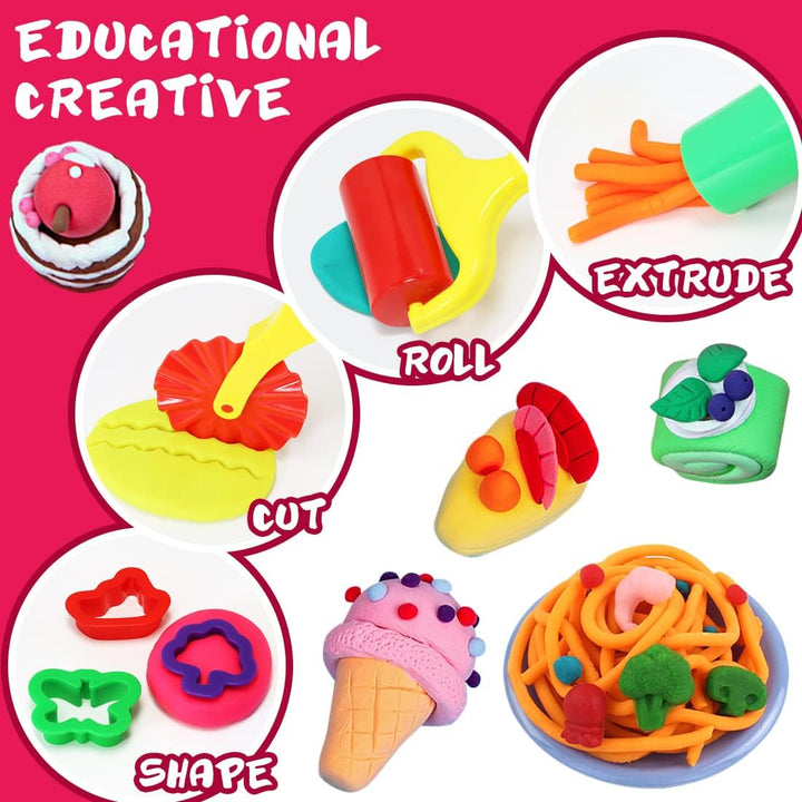 Knetwerkzeug, 23 Stück Knete Zubehör Kinder, Plastilin Werkzeuge Knete Ausstechformen Extruder, Plas
