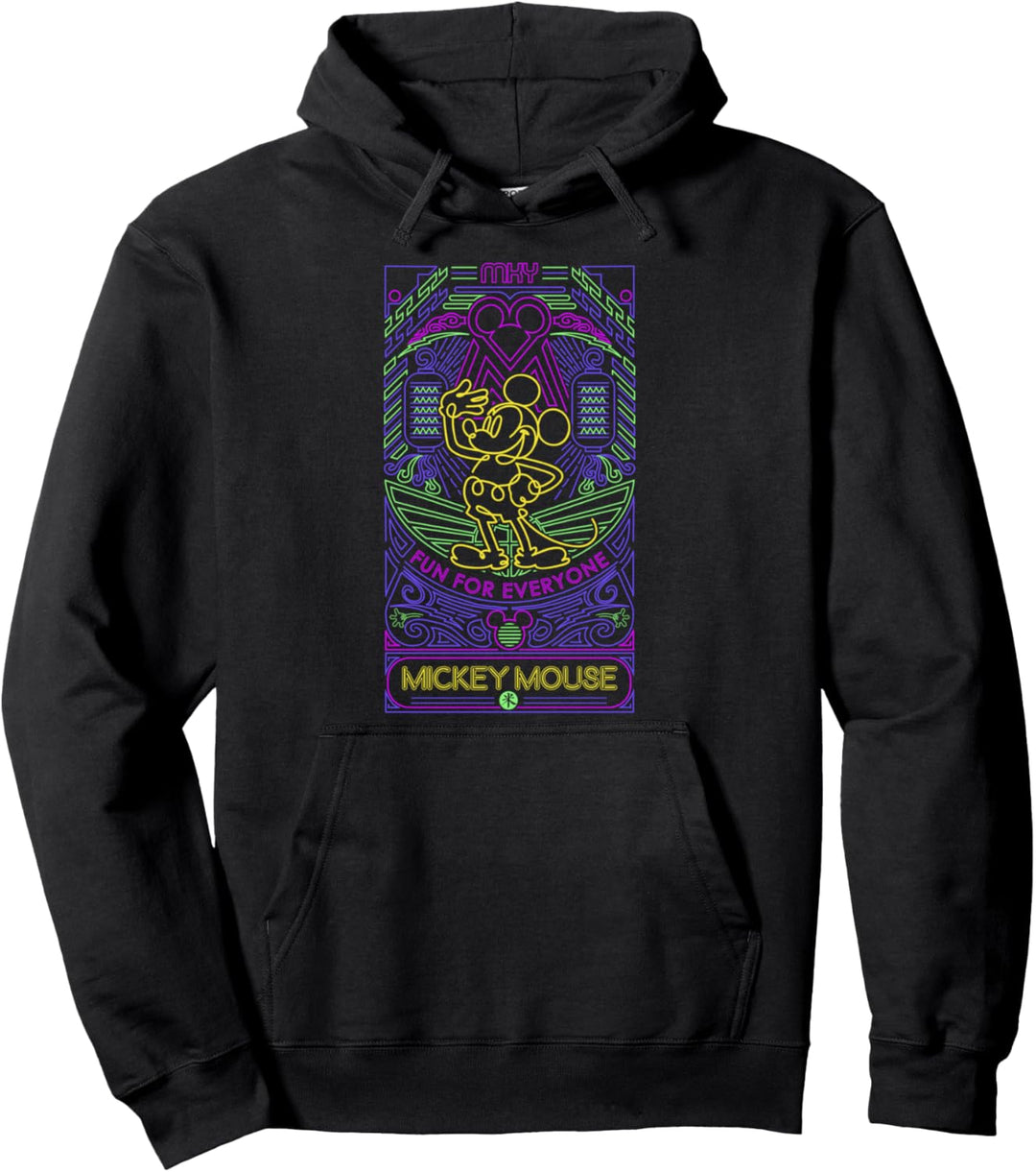 Disney Mickey And Friends Mickey Neon Line Art Pullover Hoodie