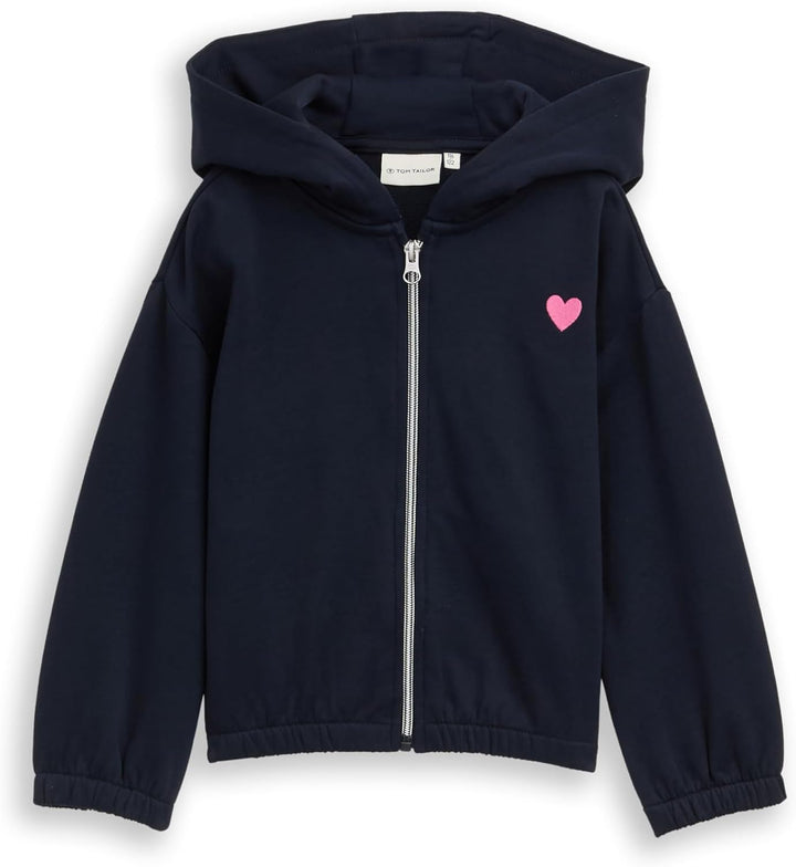 Tom Tailor Mädchen Kinder Cropped Sweatjacke mit Stickerei 128-134 10668 - Sky Captain Blue, 128-134