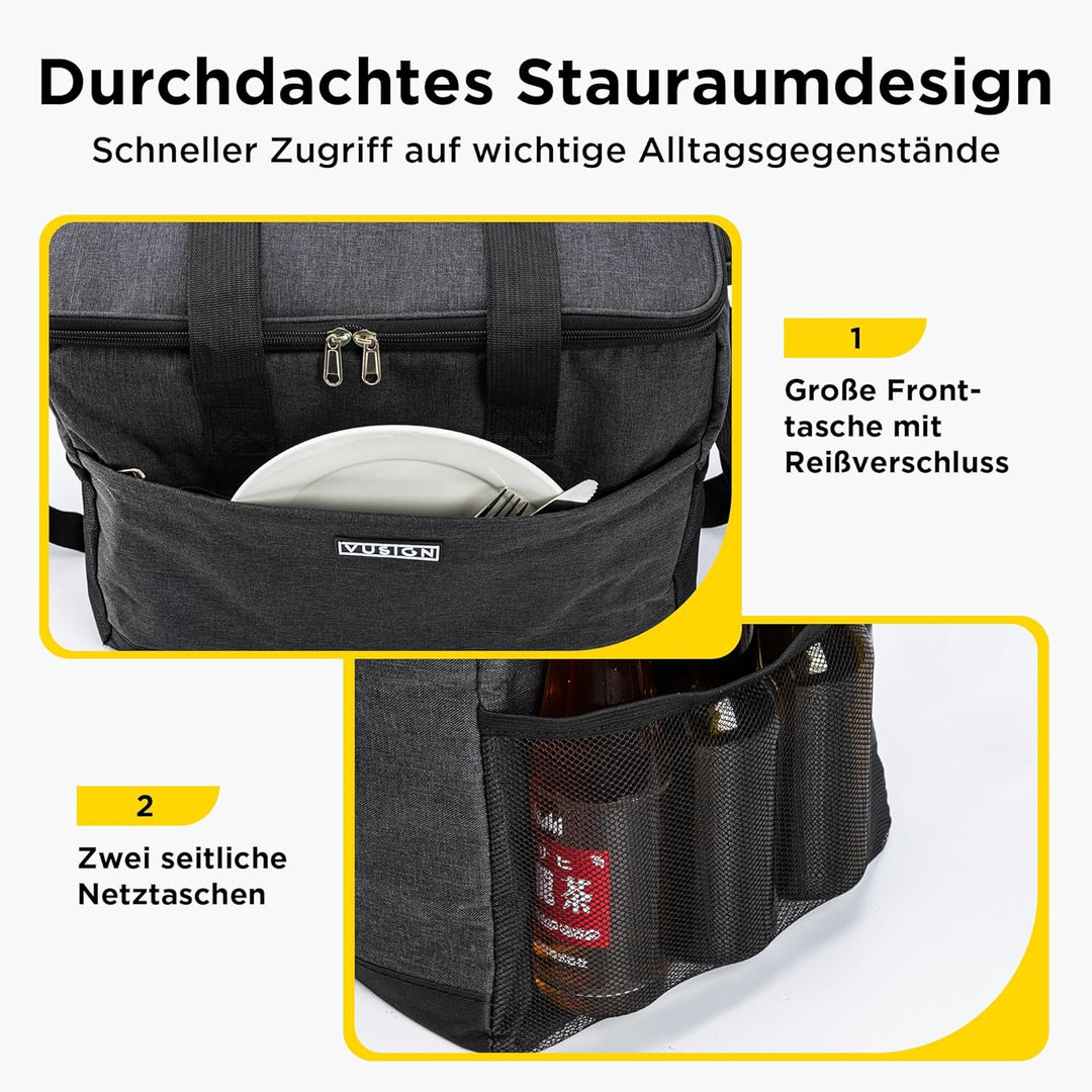 Kühltasche 30L Schwarz, Schwarz