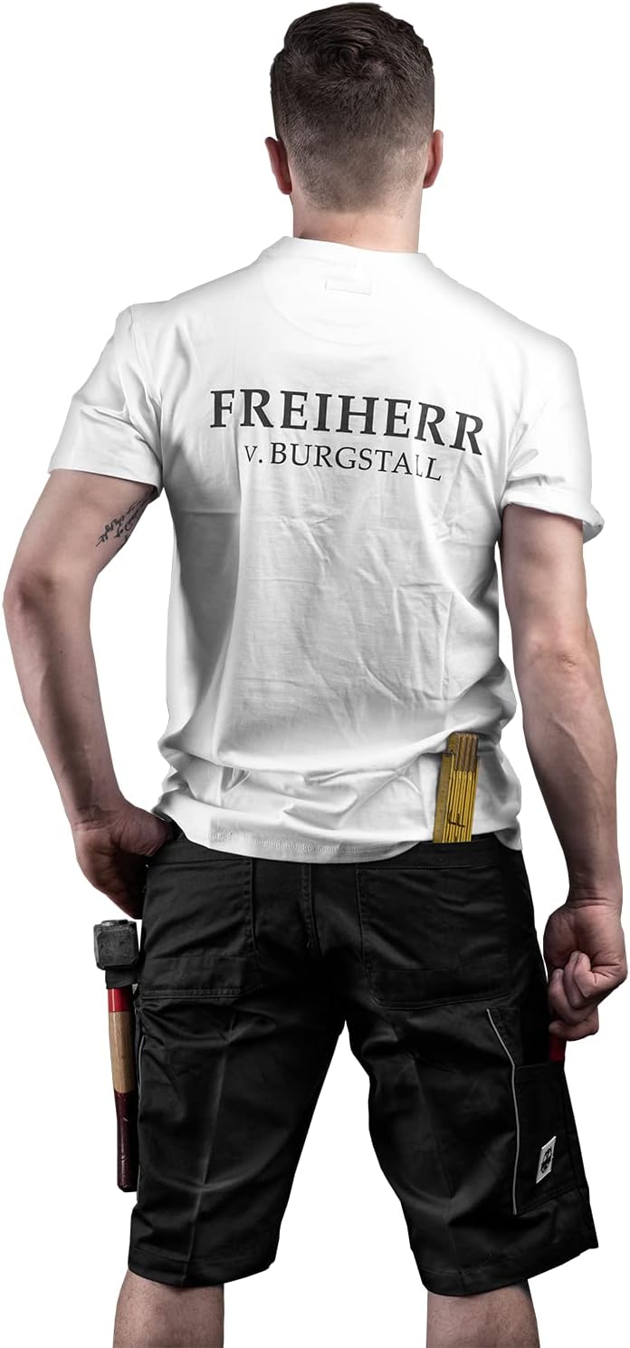 ACE Handyman Herren-Arbeitshose kurz - Männer-Arbeitshosen mit Stretch-Bund aus 35% Baumwolle leicht