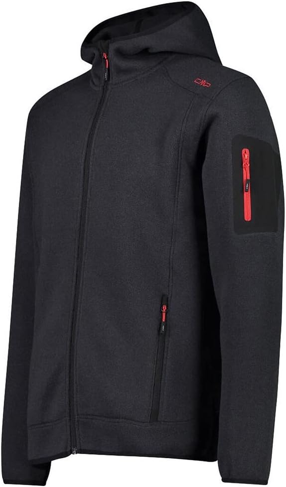 CMP Herren Herren-knit-tech-jacke mit Fester Kapuze MAN JACKET FIX HOOD 54 Anthrazit-Ferrari, 54 Ant