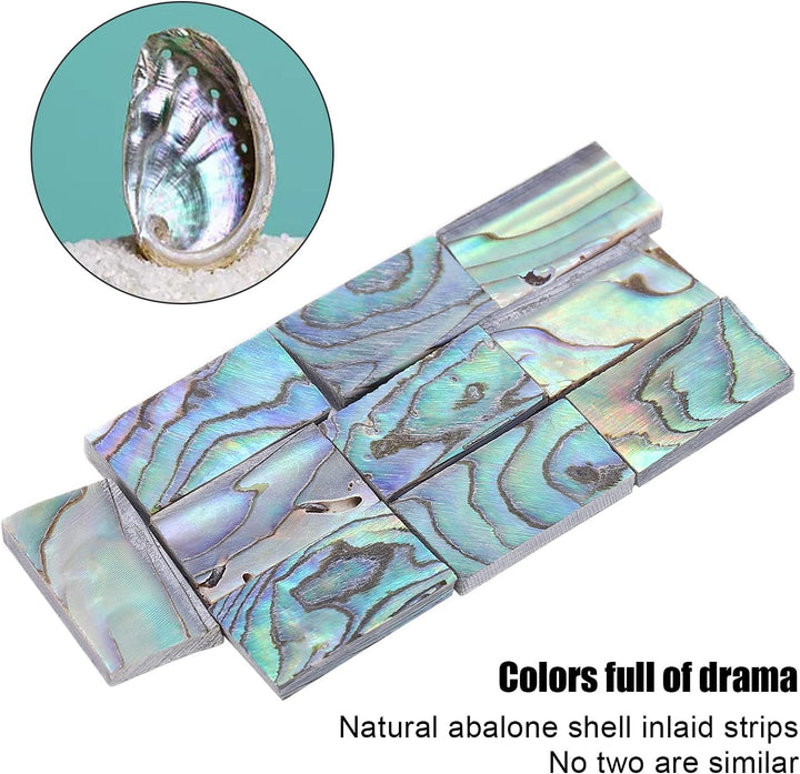 Astibym Abalone Shell Guitar Inlay Griffbrett, 10 Stück Abalone Shell Inlay Natürliche Gitarren Inla