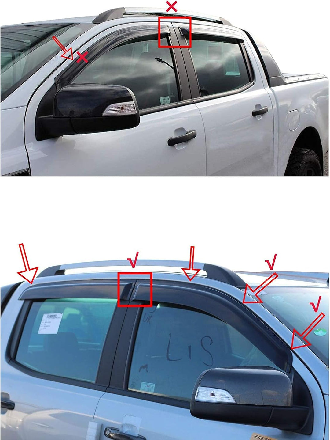 Windabweiser für Ford Ranger Wildtrak T6 T7 T8 2012-2022 Raptor Wildtrak XL XLT Limited Tremor Plati