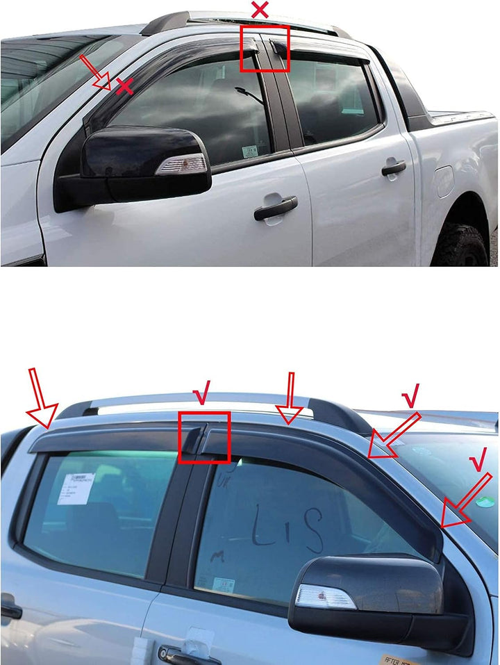 Windabweiser für Ford Ranger Wildtrak T6 T7 T8 2012-2022 Raptor Wildtrak XL XLT Limited Tremor Plati