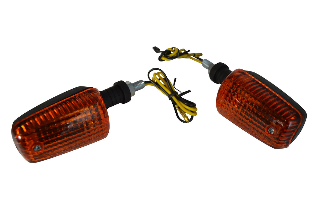 Alchemy Parts Blinker für Motorräder Quads Atvs & Trikes - 21W Birne - Schwarz mit Gelbe Gläser
