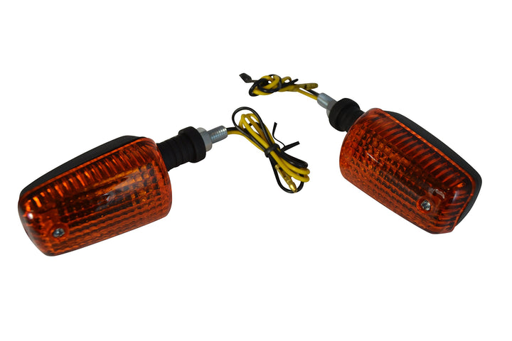 Alchemy Parts Blinker für Motorräder Quads Atvs & Trikes - 21W Birne - Schwarz mit Gelbe Gläser